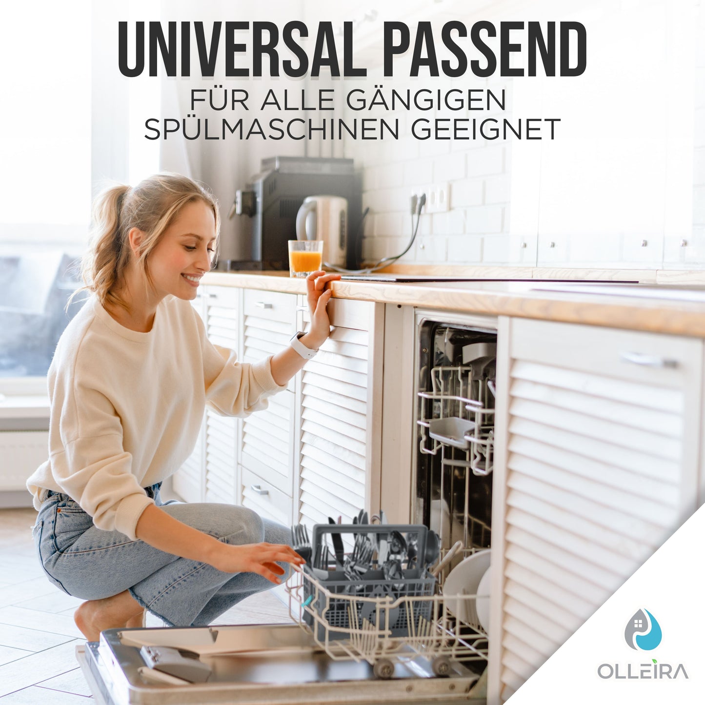 Besteckkorb Spülmaschine universal mit Halteclip – kompatibel mit Geräten von Marken wie Siemens, Bosch, Beko, Neff, Juno, Exquisit und viele mehr