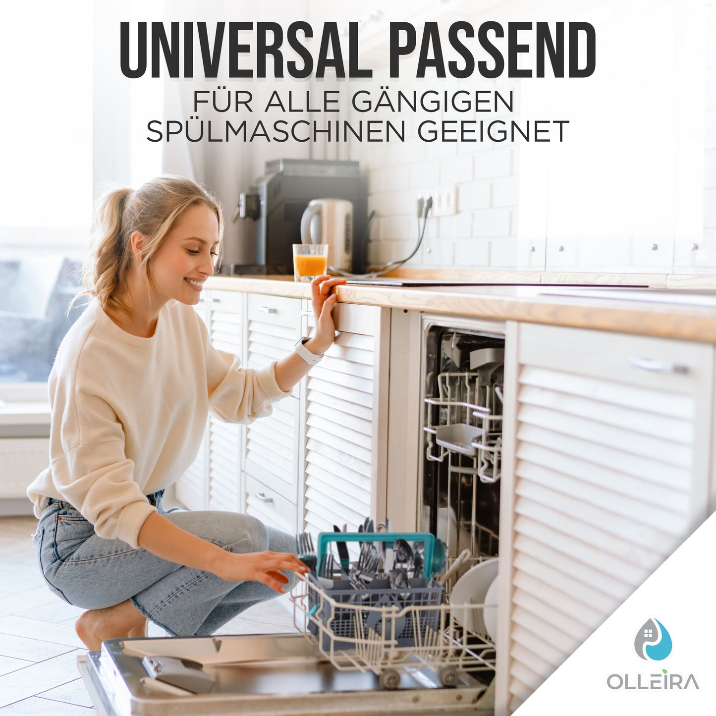 Besteckkorb Spülmaschine universal mit Halteclip – kompatibel mit Geräten von Marken wie Siemens, Bosch, Beko, Neff, Juno, Exquisit und viele mehr