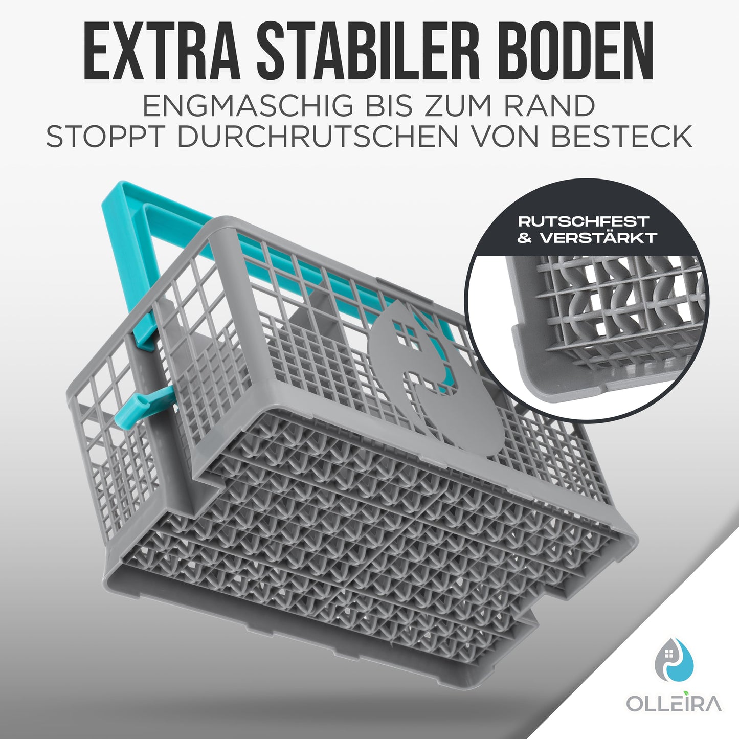 Besteckkorb Spülmaschine universal mit Halteclip – kompatibel mit Geräten von Marken wie Siemens, Bosch, Beko, Neff, Juno, Exquisit und viele mehr