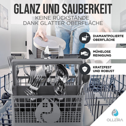 Besteckkorb Spülmaschine universal mit Halteclip – kompatibel mit Geräten von Marken wie Siemens, Bosch, Beko, Neff, Juno, Exquisit und viele mehr