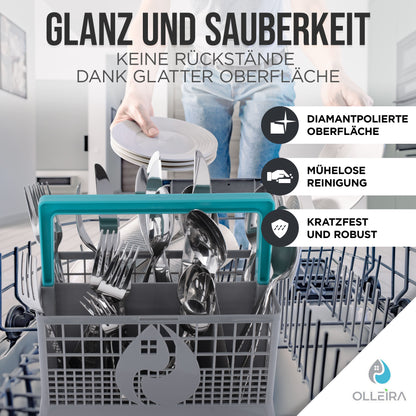Besteckkorb Spülmaschine universal mit Halteclip – kompatibel mit Geräten von Marken wie Siemens, Bosch, Beko, Neff, Juno, Exquisit und viele mehr