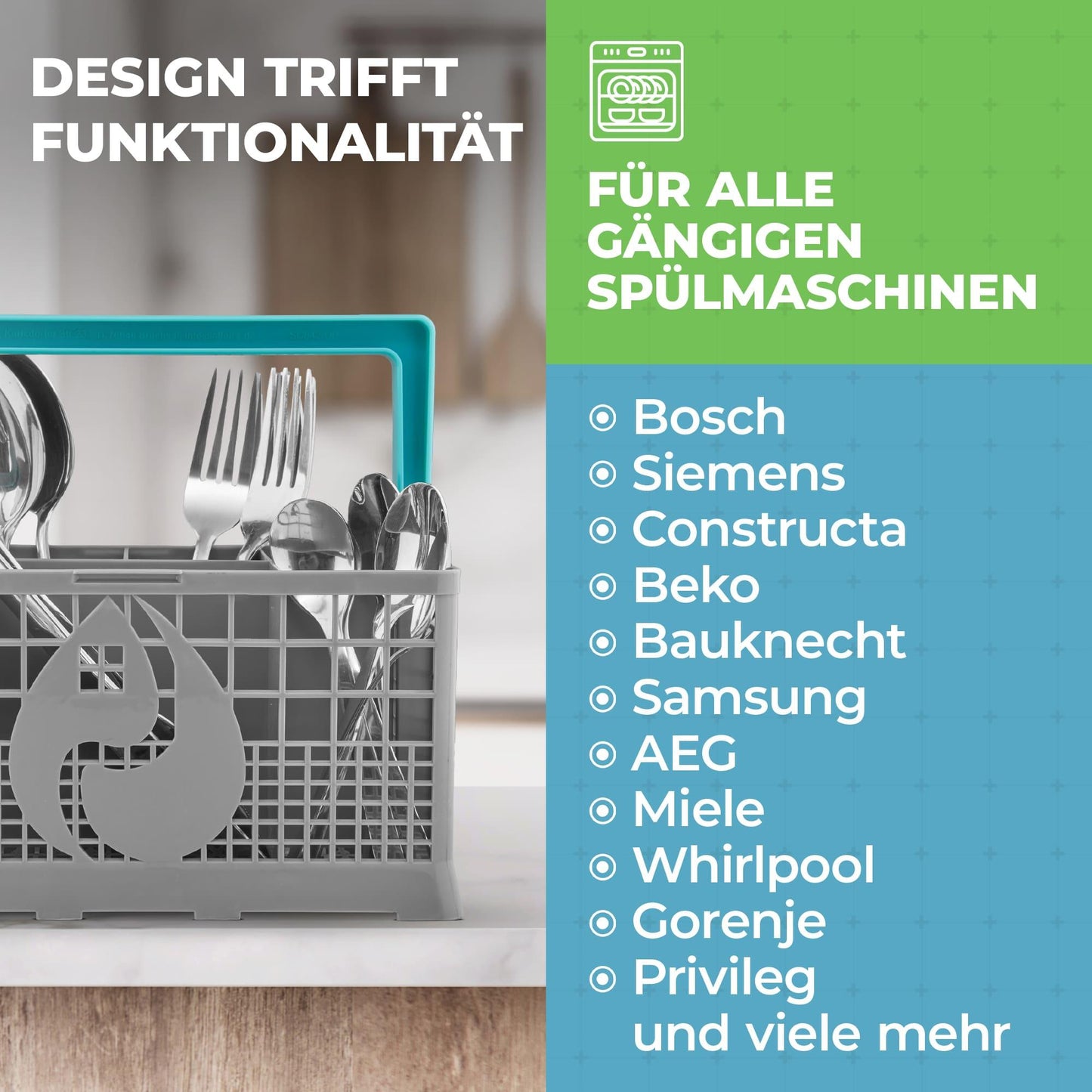 Bester Besteckkorb Spülmaschine universal - Innovativ robust und langlebig - Olleira - Home Shop