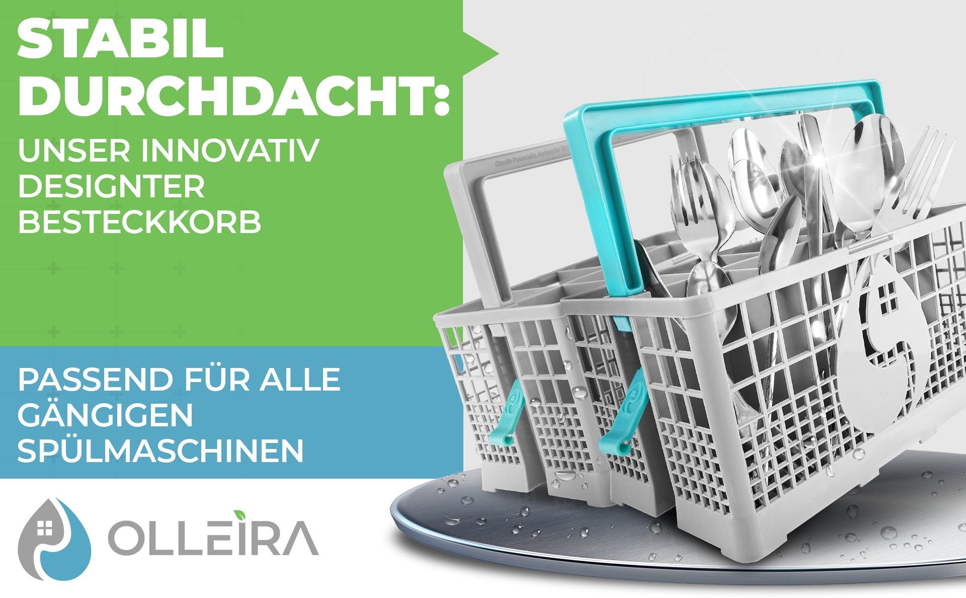OLLEIRA FixClip Besteckkorb für Spülmaschinen – stabil, innovativ, passend für alle gängigen Modelle